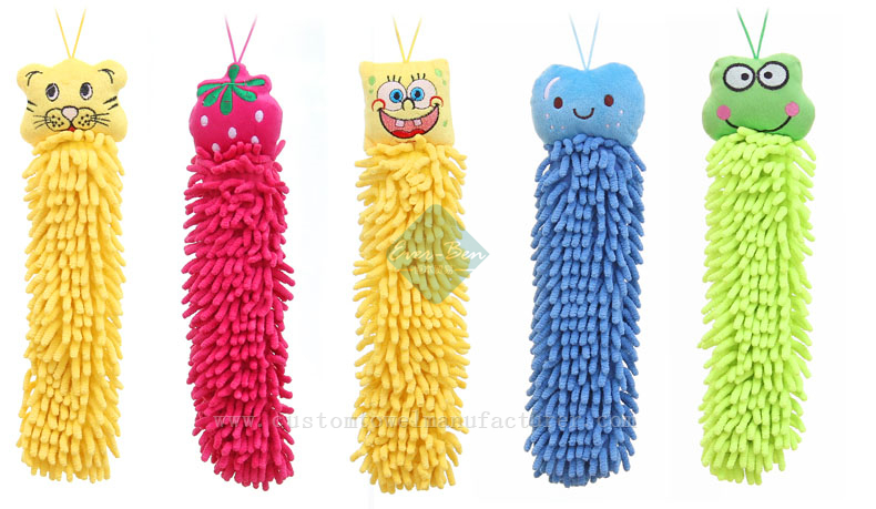 China Bulk Custom Chenille Soft Hanging Hand Towels Funny chenille hand dry towel ball Manufacturer wholesale Home Cleaning Towels Supplier